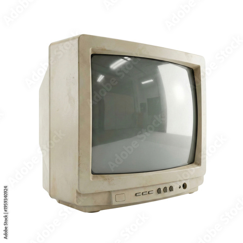 old tv isolated on white background