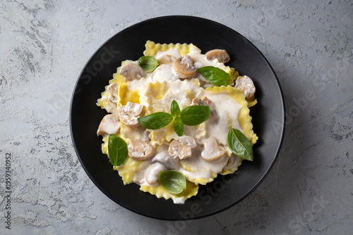 Delicious ravioli pasta wit...