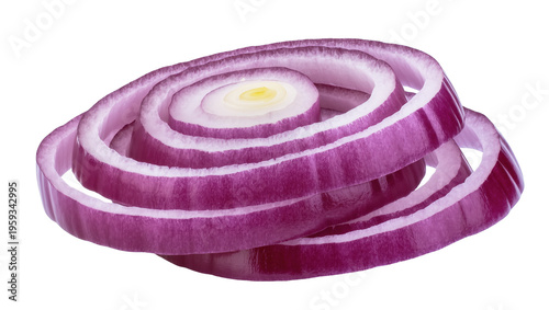 Fresh vibrant red onion rings, perfectly sliced and ready for delicious culinary creations
