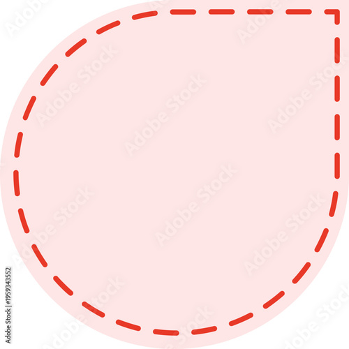 Sticker Label Shape Set, Dashed Cut Line Frames Collection, Rounded Geometric Badge Template Pack