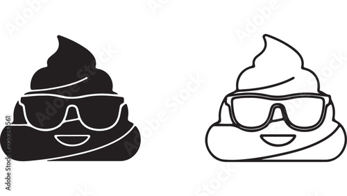Cool poop character with sunglasses