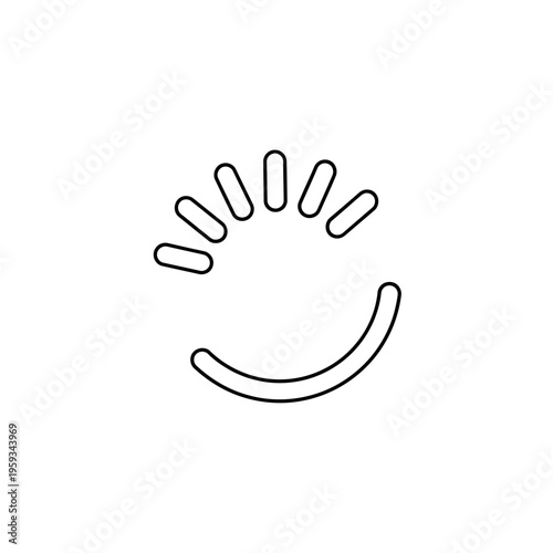 Close-up of a loading or buffering icon symbol representing digital process or waiting