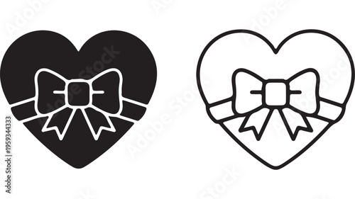 Heart shape with ribbon bow
