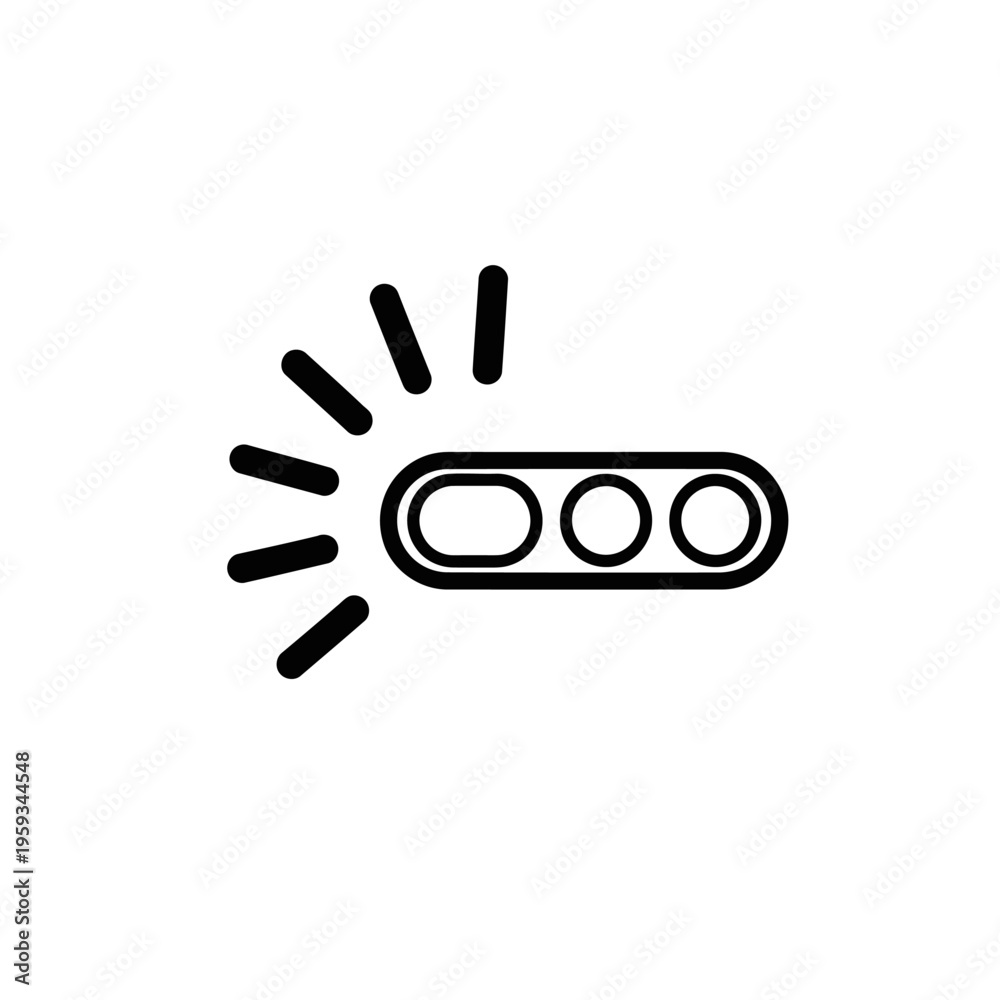 Fototapeta premium Close-up of Digital Warning Light Signal Indicating Alert and Caution