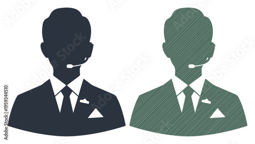 Professional customer service representatives with headsets, offering support and assistance.