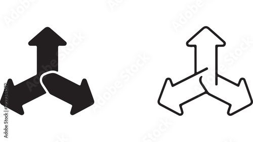 Arrow direction icon with transparent background