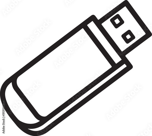 USB flash drive, thumb drive, memory stick, data storage device isolated PNG with Transparent Background