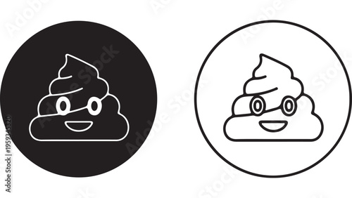 Smiling poop icon with transparent background
