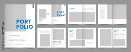 Minimalist portfolio layout. Portfolio brochure template design. Vector