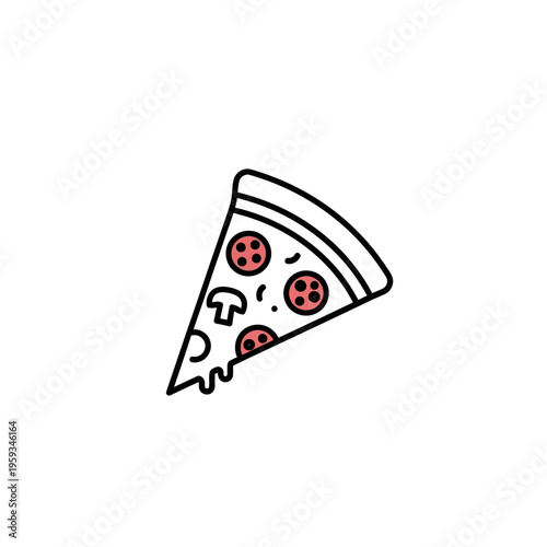 Delicious Pepperoni Pizza Slice with Cheesy Toppings and Crispy Crust