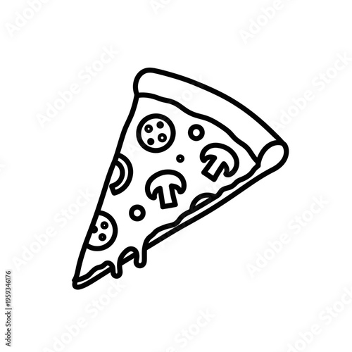 Delicious Pepperoni Pizza Slice with Cheesy Toppings and Crispy Crust