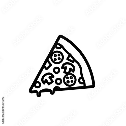 Delicious Slice of Classic Pepperoni and Mushroom Pizza for Meal Enjoyment