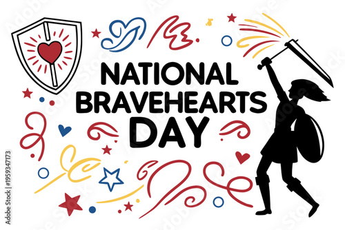 Courage and Heroism Concept Vector, Celebrate National Bravehearts Day