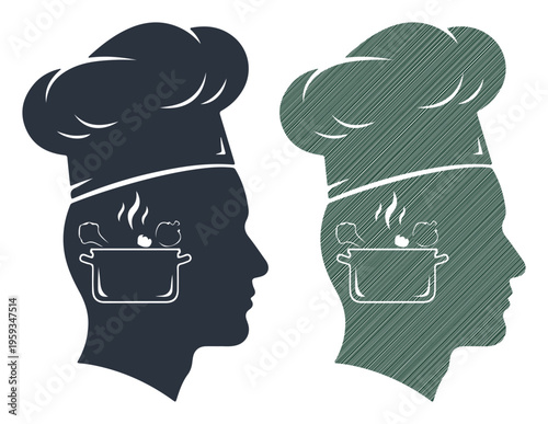 Chef's mind filled with culinary inspiration and steaming pots