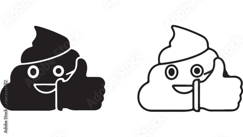 Smiling poop emoji character with transparent background