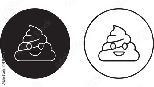 Smiling poop icon with transparent background
