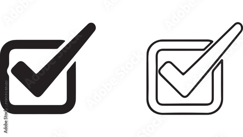 Checkmark icon in square with transparent background