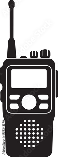 Two way radio, walkie talkie, communication device, vector icon isolated PNG with Transparent Background