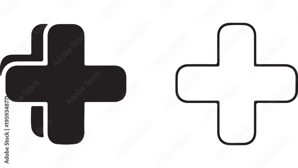 Obraz premium Medical cross symbol with transparent background