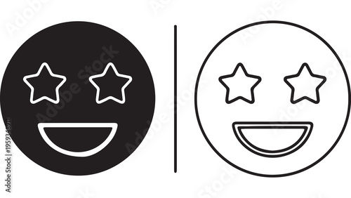 Smiling face icon with star eyes