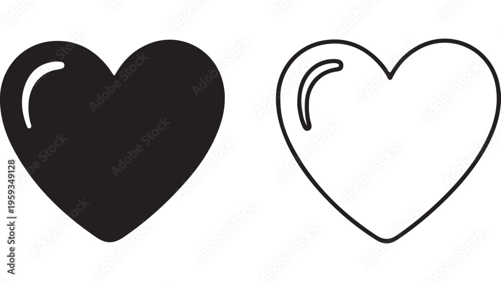 Obraz premium Heart icons with transparent background