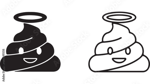 Angel poop icon with transparent background