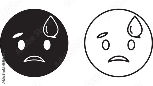 Sad face emoji with tears