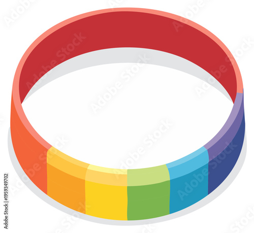 Rainbow Rubber Wristband Symbolizing Pride Celebration and Colorful Representation
