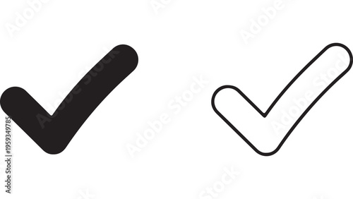 Checkmark icon set with transparent background