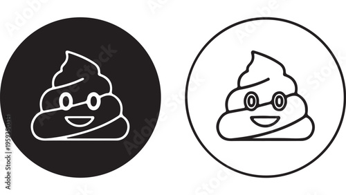 Smiling poop icon with transparent background
