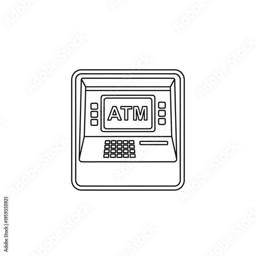 Digital ATM Machine Illustration for Financial Services and Banking Sector