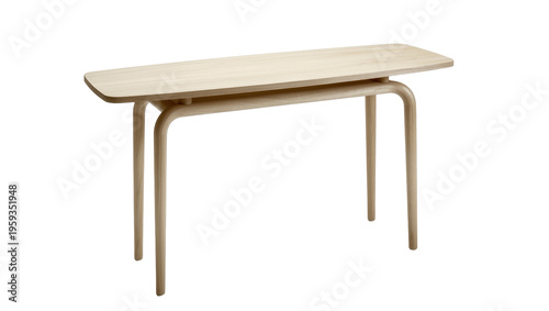 Tableau sur toile Modern minimalist light wood console table with bent legs, elegant contemporary