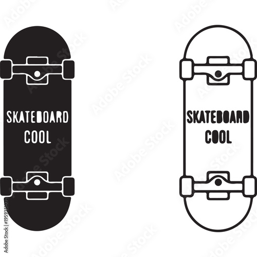 Skateboard icon with transparent background