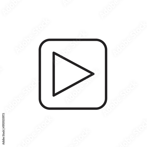 Dynamic Video Player Icon Sign Representing Streaming Content and Media Access