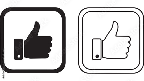 Thumbs up icon set with transparent background