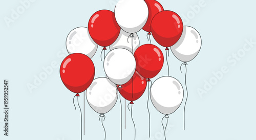 Celebrating canada day with patriotic red and white balloons