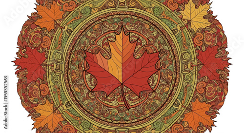 Vibrant canada day maple leaf design with autumn colors and patterns