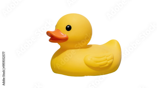 Obraz na płótnie Classic bright yellow rubber duck with orange beak, a cheerful children's toy fo