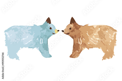 横向きのくまのイラスト