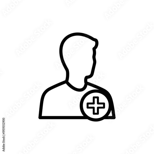Healthcare Professional Icon with Medical Cross for Medical and Health Concept