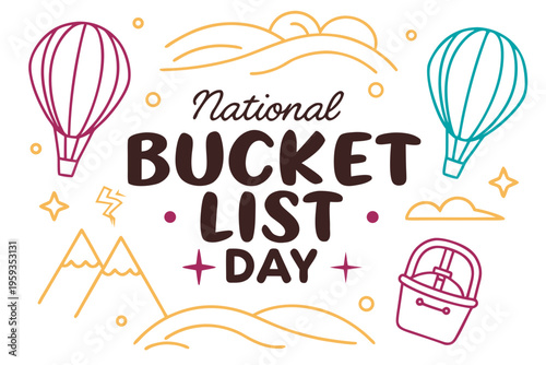 Woman Exploring and Checking Bucket List Vector Illustration, Bucket List Day Concept