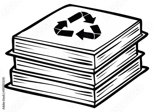 Stack of Papers with Recycle Symbol Illustrating Environmental Responsibility and Sustainable Practices