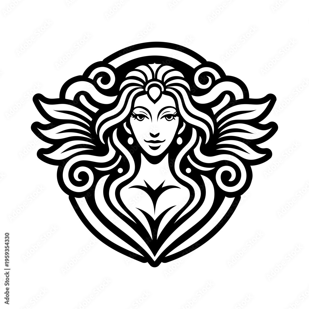 Fototapeta premium A glyph style icon of aphrodite tattoo