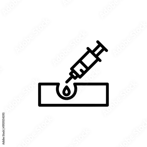 Medical Injection Syringe Administering Vaccine or Medication