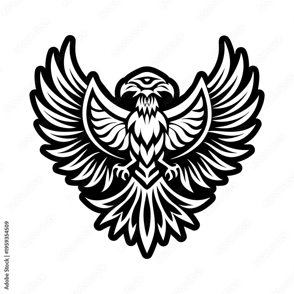 Obraz premium A glyph style icon of eagle soaring symbol