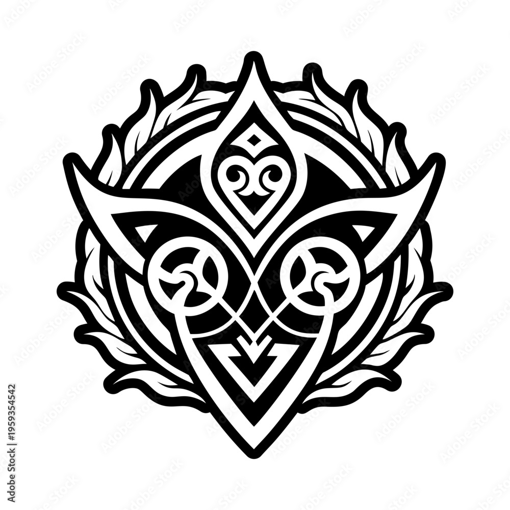 Fototapeta premium Evolve tattoo icon in glyph style