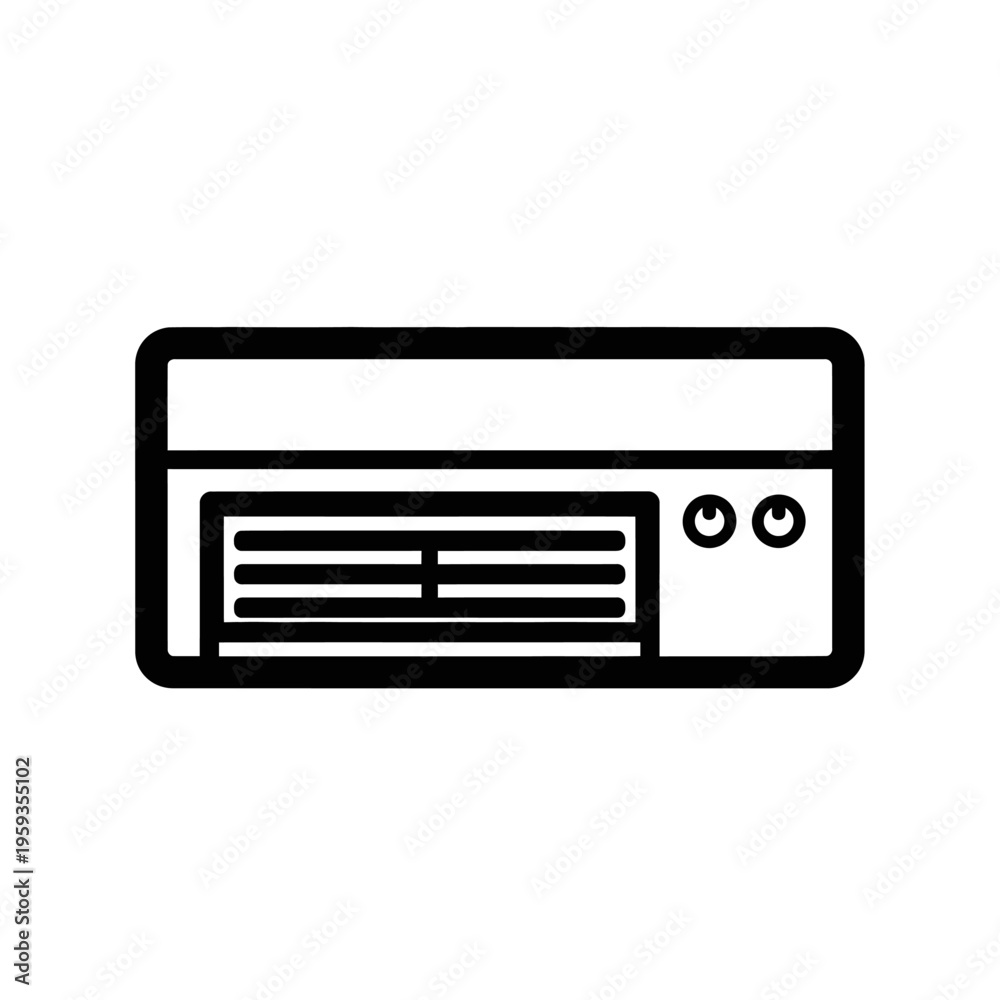 Fototapeta premium Minimalist Air Conditioner Icon for Home and Office Environments