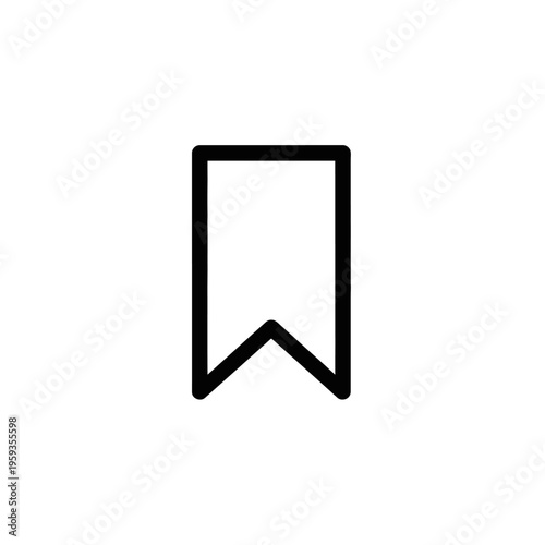 Free Download Minimalist Black and White Bookmark Icon for Digital and Print Designs - GFXLoad