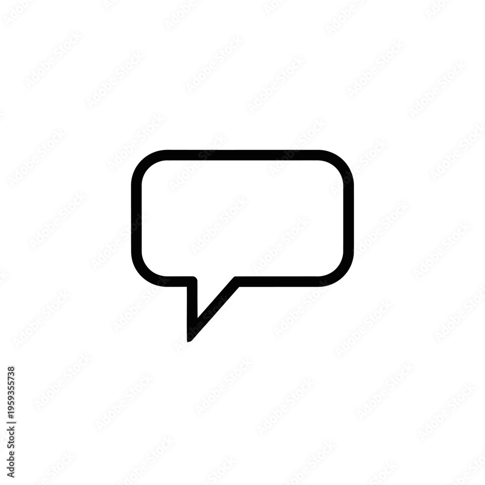 Fototapeta premium Minimalist Black and White Chat Bubble Icon for Communication and Messaging Apps