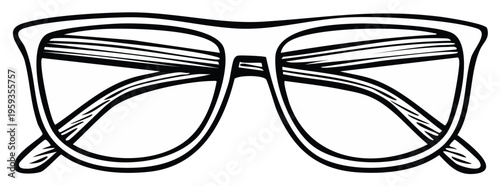 Retro style glasses vector illustration, eyeglasses drawing
